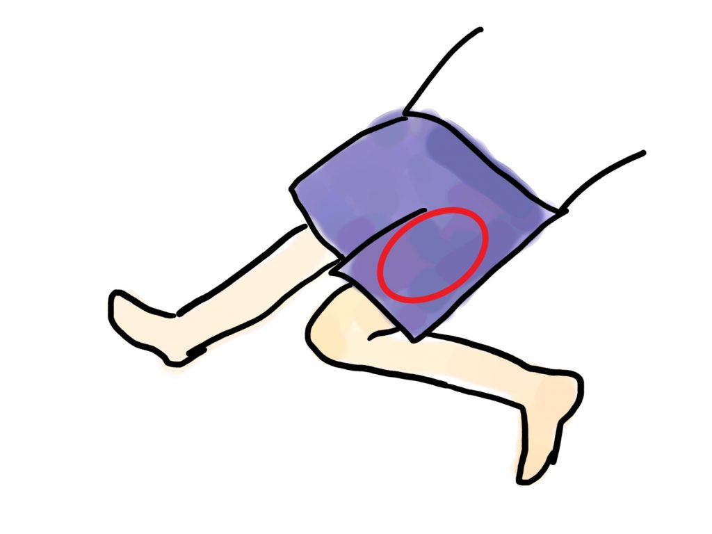 膝の前側を伸ばすストレッチ方法
