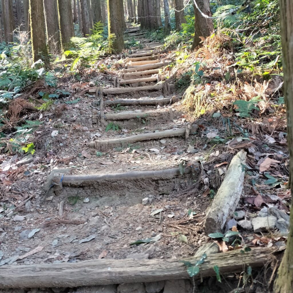 龍崖山の階段