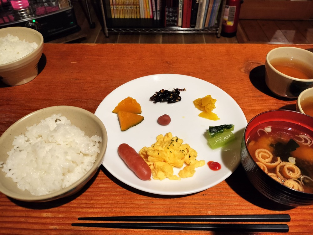 馬の背ヒュッテの朝ごはん